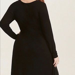 Torrid black knit tie front asymmetrical tunic